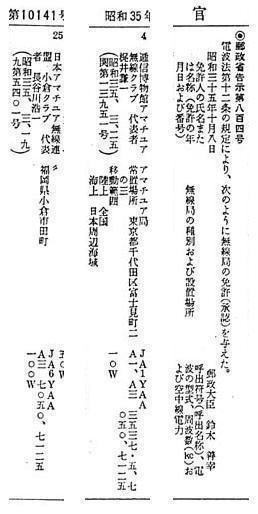 日本初のクラブ局はJA1YAAじゃないよ: CIC